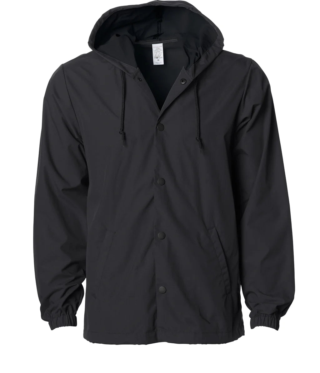 Independent Water Resistant Hooded Windbreaker Coaches Jacket