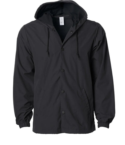 Independent Water Resistant Hooded Windbreaker Coaches Jacket