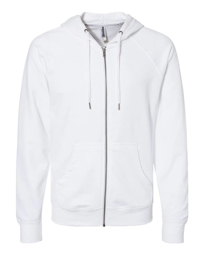 Independent Unisex Lightweight Loopback Terry Zip Hood