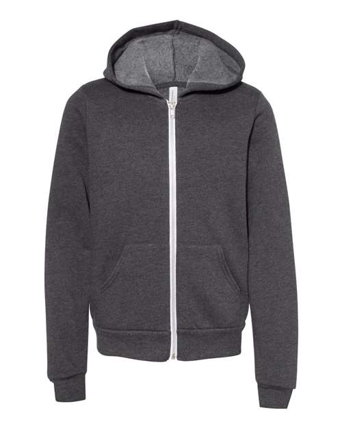 BELLA + CANVAS Youth Sponge Fleece Full-Zip Hoodie Sweatshirt